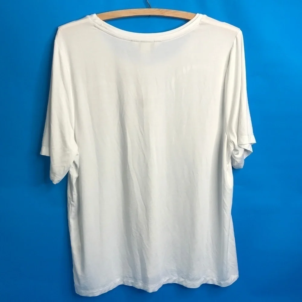 CJ Banks White Jersey Classic Tee Shirt NWT - Picture 6 of 7